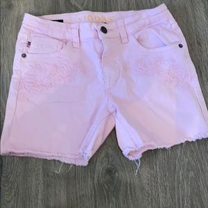 Girls pink jean shorts